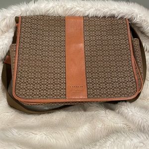 Coach tan logo messenger bag